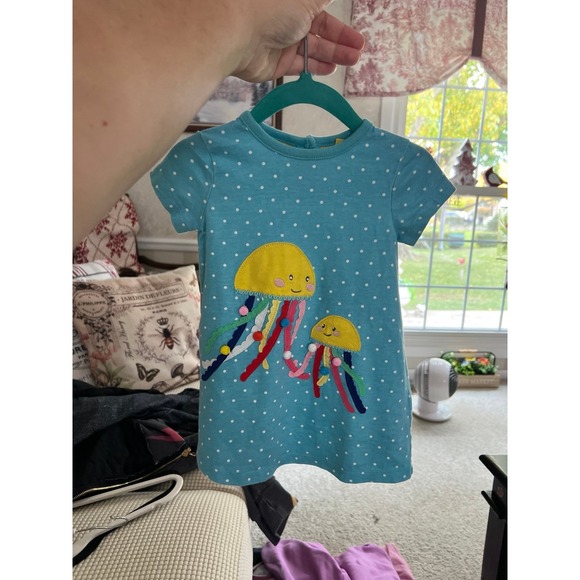 Mini Boden Other - Mini Boden jellyfish appliqué dress girls 6-9 months